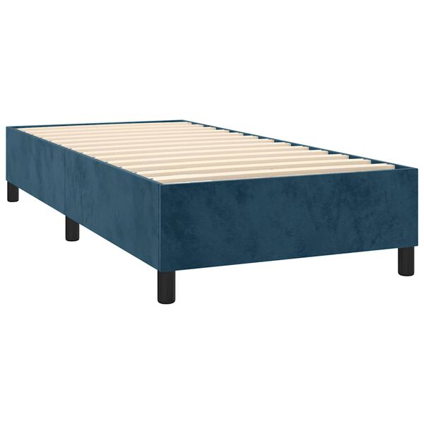 vidaXL Boxspring-s&auml;ngram m&ouml;rkbl&aring; 80x200 cm sammet