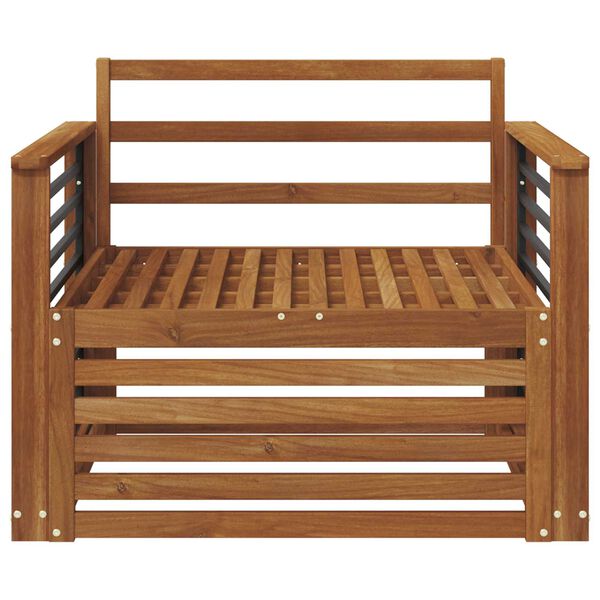 vidaXL 2 Stycke Sofa med armst&ouml;d Massivt Akaciatr&auml; Naturf&auml;rg