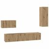 vidaXL V&auml;gg TV Sk&aring;p V&auml;ggmonterad 4 pcs Artisan Ek Konstruerat tr&auml;