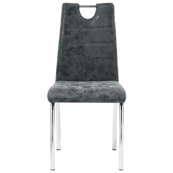 vidaXL Matstolar 2 st svart konstl&auml;der