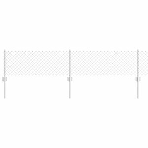 vidaXL St&auml;ngsel med stolpe Silver 0,4 x 10 m St&aring;l