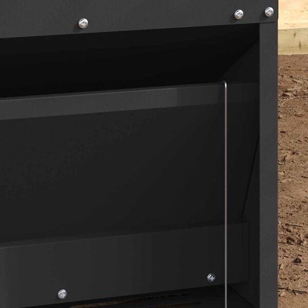 vidaXL Kyckling Trampmatare Svart 33 x 42 x 40 cm Kallvalsat St&aring;l