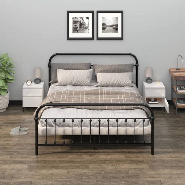 vidaXL S&auml;ngbord 2 st vit h&ouml;gglans 40x35x50 cm