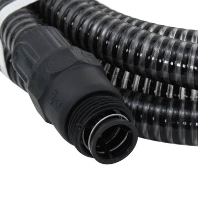 vidaXL Sugslang med PVC-kopplingar 10 m 22 mm svart