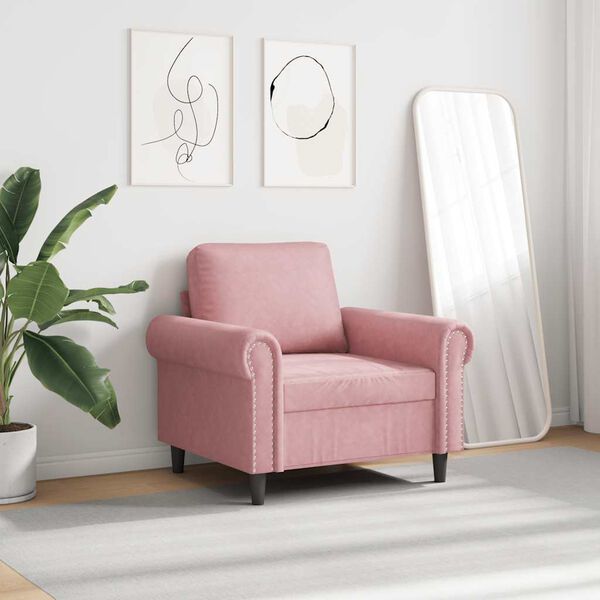 vidaXL F&aring;t&ouml;lj Rosa 60 cm sammet