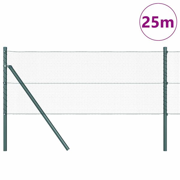vidaXL St&auml;ngselstolpe Gr&ouml;n 25 x 0,6 m (13 mm n&auml;t) St&aring;l och PVC