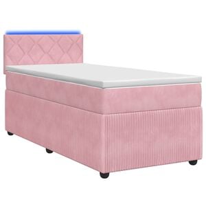vidaXL Kontinentals&auml;ng med madrass Rosa 80 x 200 cm Sammet