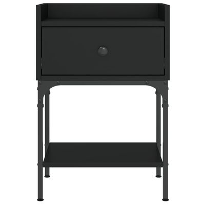 vidaXL Sängbord 2 st svart 40,5x31x60 cm konstruerat trä