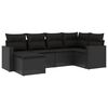 vidaXL Loungegrupp med dynor 6 delar svart konstrotting