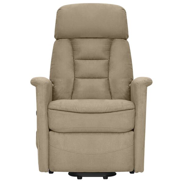 vidaXL Massagefåtölj med uppresningshjälp Ljusgrå mikrofibertyg