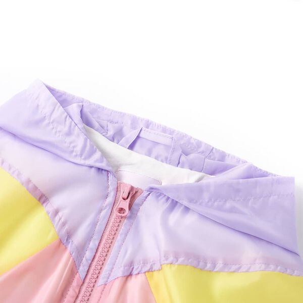 Barnjacka med huva och dragkedja flerfärgad 128