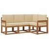 vidaXL Utomhussoffset med kudde 4 pcs Naturlig och Beige