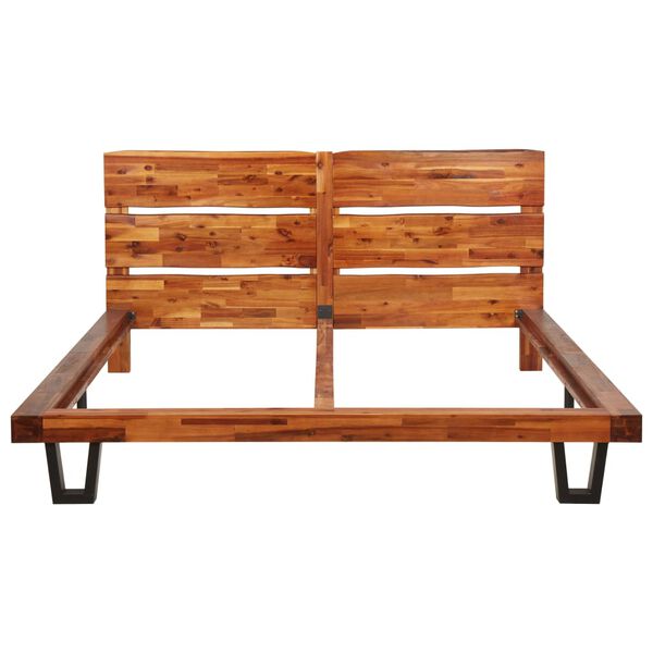 vidaXL S&auml;ngram med levande kant massivt akaciatr&auml; 160 cm