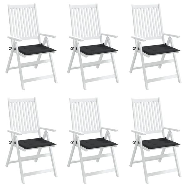 vidaXL Stolsdynor 6 st svart 50x50x4 cm oxfordtyg