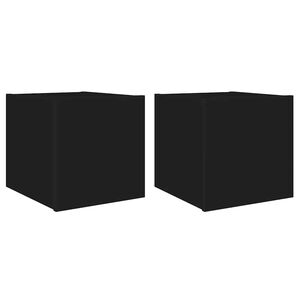 vidaXL V&auml;ggmonterad tv-b&auml;nk LED 2 st svart 30,5x35x30 cm
