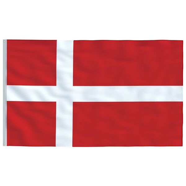 vidaXL Danmarks flagga med flaggst&aring;ng 5,55 m aluminium