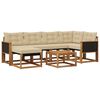vidaXL Utomhussoffset med kudde 7 pcs Naturlig och Beige