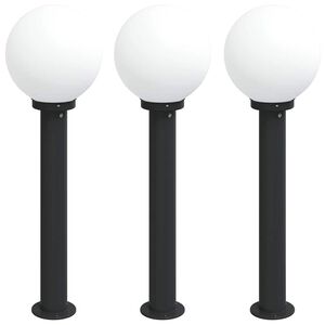 vidaXL Pollare 3 st 80 cm svart IP44