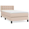 vidaXL Rams&auml;ng med b&auml;ddmadrass cappuccino 80x200 cm konstl&auml;der