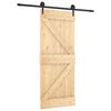 vidaXL Skjutd&ouml;rr Naturlig och svart 85 x 210 cm Massiv furutr&auml;d&ouml;rr
