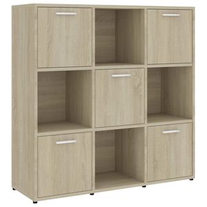 vidaXL Bokhylla sonoma-ek 90x30x90 cm konstruerat tr&auml;