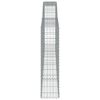 vidaXL Gabioner bågformade 7 st 400x30x120/140 cm galvaniserat järn