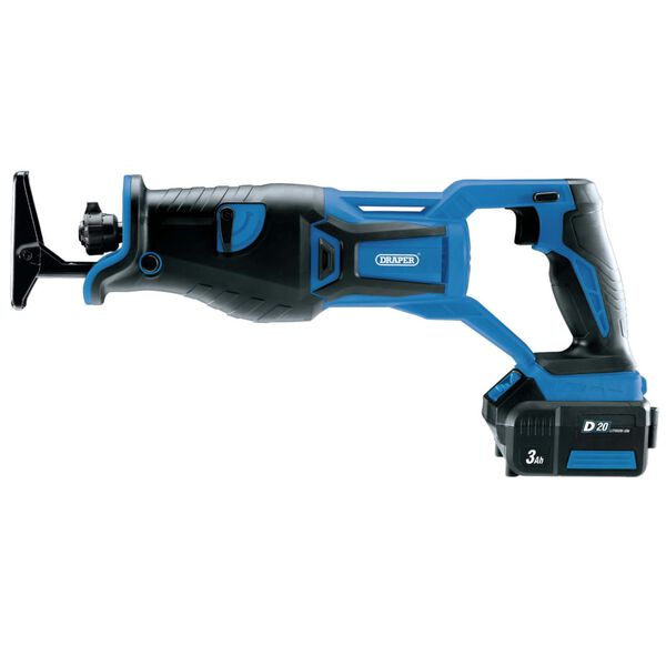 Draper Tools Borstl&ouml;s tigers&aring;g med 1 x 3Ah D20 batteri 20V