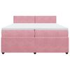 vidaXL Rams&auml;ng med madrass rosa 200x200 cm sammet