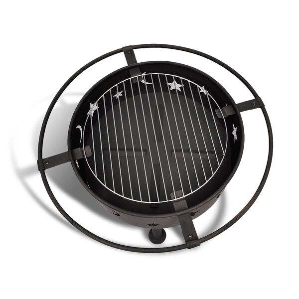 vidaXL Eld Skala M&aring;ne Svart 82 x 82 x 64 cm St&aring;l