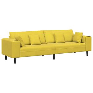 vidaXL Soffa Gul 250 x 77 x 76 cm Sammet
