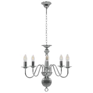 vidaXL Takkrona silver 5 x E14-gl&ouml;dlampor