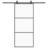 vidaXL Skjutd&ouml;rr med beslag svart 90x205 cm ESG-glas