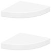 vidaXL Sv&auml;vande h&ouml;rnhyllor 2 st vit 25x25x3,8 cm MDF