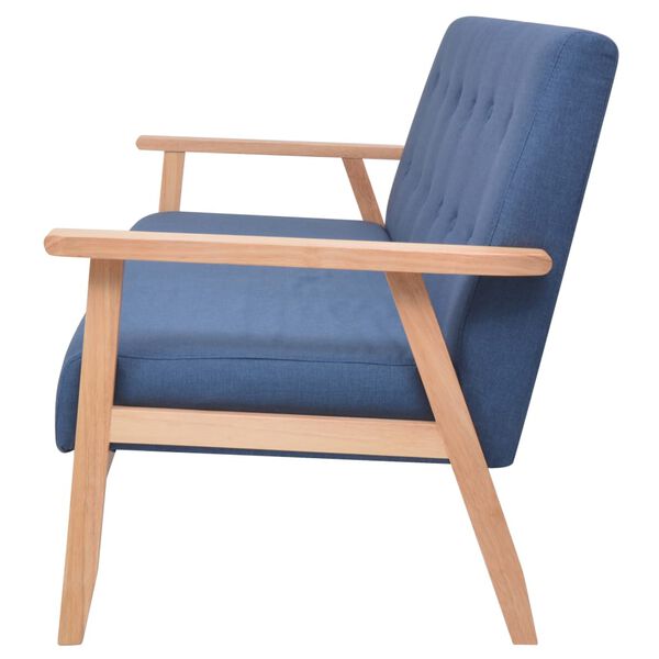 vidaXL Soffgrupp 3 delar tyg blå