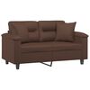 vidaXL 2-sitssoffa med kuddar&dynor brun 120 cm konstl&auml;der