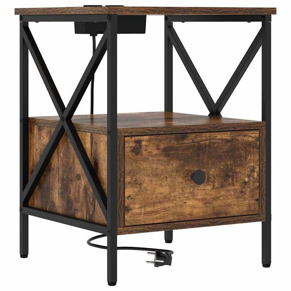 vidaXL Nattduksbord R&ouml;kt ek 41,5 x 40,5 x 55 cm Konstruerat tr&auml;