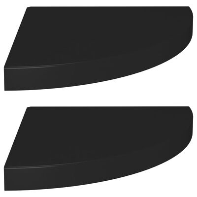 vidaXL Svävande hörnhyllor 2 st svart 35x35x3,8 cm MDF
