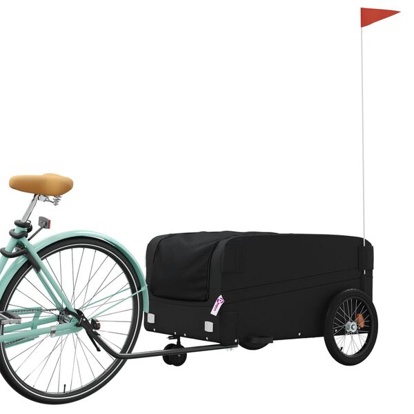vidaXL Cykelvagn svart 45 kg j&auml;rn