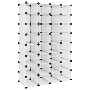 vidaXL Skohylla transparent 93x36,5x140 cm PP