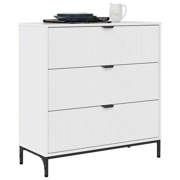 vidaXL Sideboard H&ouml;gblanka vita 79,5 x 33 x 82 cm Konstruerat tr&auml;