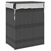 vidaXL Tvättkorg med lock grå 46x33x60 cm konstrotting