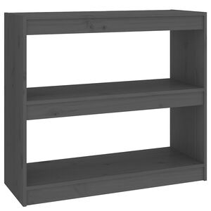 vidaXL Bokhylla/Rumsavdelare gr&aring; 80x30x71,5 cm massiv furu