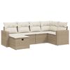 vidaXL Soffgrupp f&ouml;r tr&auml;dg&aring;rden med dynor 6 delar beige konstrotting