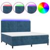 vidaXL Rams&auml;ng med madrass & LED m&ouml;rkbl&aring; 200x200 cm sammet