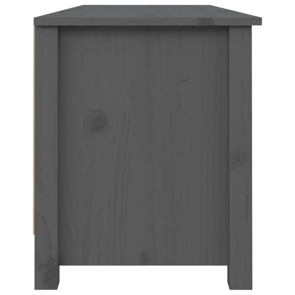 vidaXL Skob&auml;nk gr&aring; 110x38x45,5 cm massiv furu