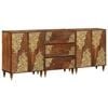 vidaXL Badrumssk&aring;psset 3 pcs Honungsbrun och Guld 180 x 33 x 75 cm