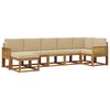 vidaXL Utomhussoffset med kudde 7 pcs Naturlig och Beige Polyester
