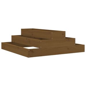 vidaXL Skrivbord honungsbrun 80x80x27 cm massiv furu