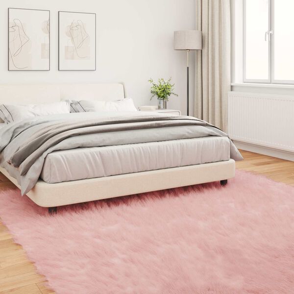 vidaXL Fusk Skinnmatta Tafalla Rosa 240 x 240 cm Polyester