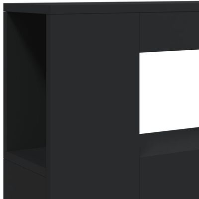 vidaXL Sänggavel LED svart 100x18,5x103,5 cm konstruerat trä